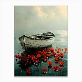 Poppies In The Boat Canvas Print