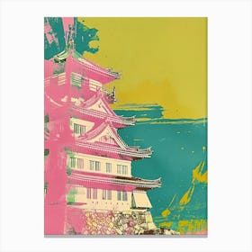 Hiroshima Castle Duotone Silkscreen 3 Canvas Print