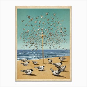 Birds On The Beach 1 Canvas Print