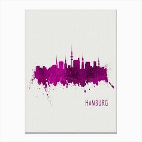 Hamburg Germany City Purple Canvas Print