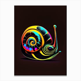 Snail With Black Background 1 Pop Art Canvas Print