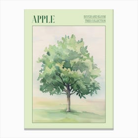Apple Tree Atmospheric Watercolour Painting 1 Poster Canvas Print