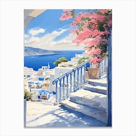 Mykonos Summer Watercolour 6 Canvas Print