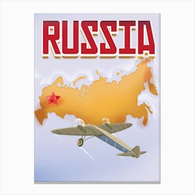 Russia Travel map Canvas Print