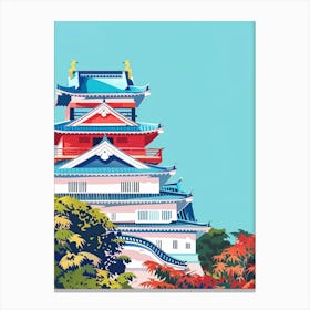 Kanazawa Castle Japan 2 Colourful Illustration Canvas Print