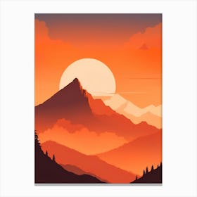 Misty Mountains Vertical Composition In Orange Tone 209 Canvas Print