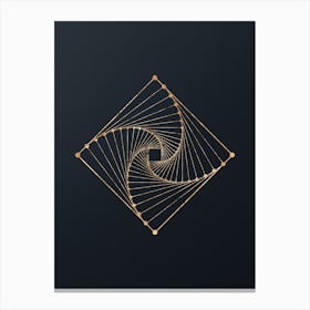 Abstract Geometric Gold Glyph on Dark Teal n.0249 Canvas Print