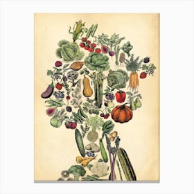 Queen Elizabeth In Vegetables Canvas Print