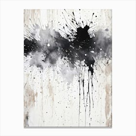 Grunge Style Banner Featuring Abstract Ink Splatter Messy Brushstrokes Imitating Dripping Paint Ch (2) Canvas Print