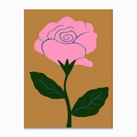 Pink Rose In Brown Canvas Print