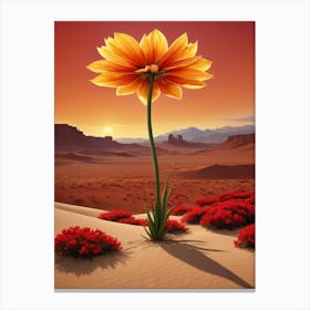 Flower In The Desert Canvas Print
