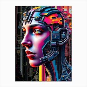 Portrait Of A Futuristic Female Android Creation Canvas Print