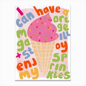 Kitchen Ice Cream Funny Home Canvas Print