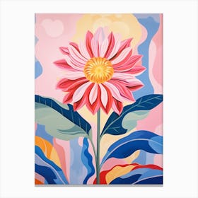 Gaillardia 1 Hilma Af Klint Inspired Pastel Flower Painting Canvas Print