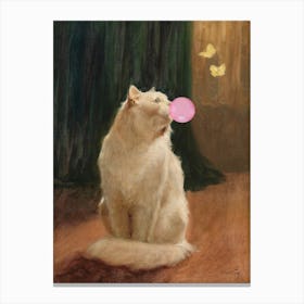Bubble Gum and Cat Canvas Print