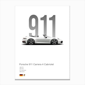 911 Carrera 4 Cabriolet Porsche Canvas Print