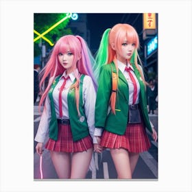 Absolute Reality V16 Two Stunning Girlfriends In Japanese Scho 0 Canvas Print