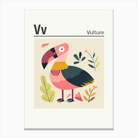 Animals Alphabet Vulture 2 Canvas Print