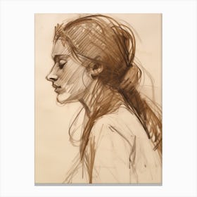 Female Study Sketch Portrait Canvas Print
