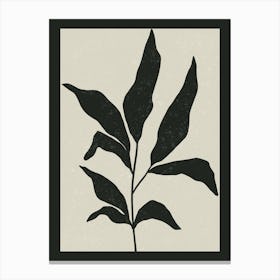 Black And White Leaf Canvas Print