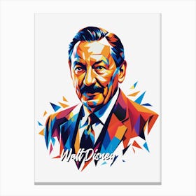 Walt Disney 02 Portrait WPAP Pop Art Canvas Print