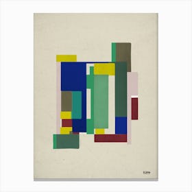Minimal, Suprematism, Abstract Forms – Green Canvas Print