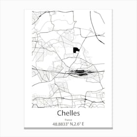 Chelles,France Minimalist Map Canvas Print