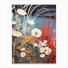 Fujibakama Japanese Silver Grass 3 Vintage Botanical Woodblock Canvas Print