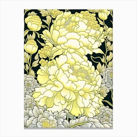 Sarah Bernhardt Peonies Yellow 1 Drawing Canvas Print