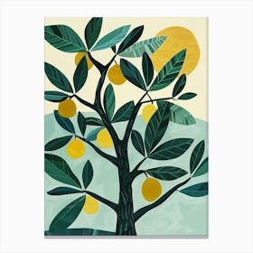 Banyan Tree Flat Illustration 4 Canvas Print