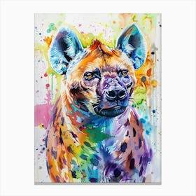 Hyena Colourful Watercolour 1 Canvas Print