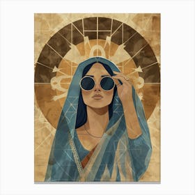 Portrait of Indian Woman Canvas Print