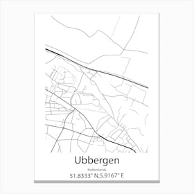 Ubbergen,Netherlands Minimalist Map Canvas Print