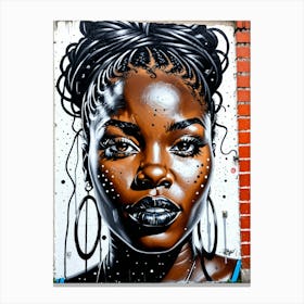 Graffiti Mural Of Beautiful Black Woman 337 Canvas Print