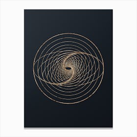 Abstract Geometric Gold Glyph on Dark Teal n.0275 Canvas Print