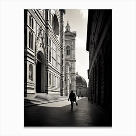 Florence, Italy, Black And White Analogue Photograph 4 Canvas Print