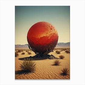 Red Ball In The Desert Canvas Print