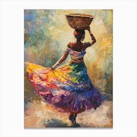 African Woman With Basket 9 Canvas Print