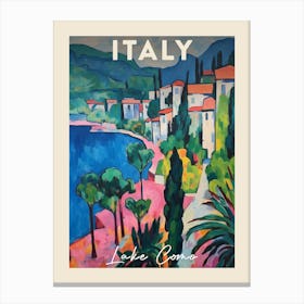Lake Como Italy 3 Fauvist Painting  Travel Poster Canvas Print