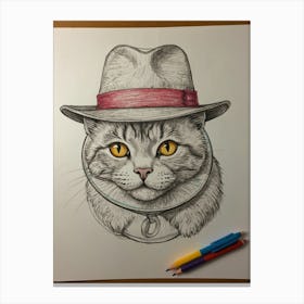 Cat In Hat 10 Canvas Print