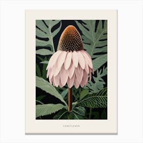 Flower Illustration Coneflower 4 Poster Canvas Print