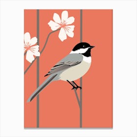 Minimalist Carolina Chickadee 3 Illustration Canvas Print