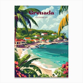 Grenada Caribbean Island Travel Art Illustration Canvas Print