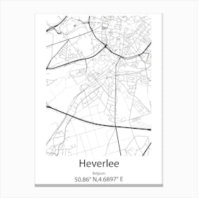 Heverlee,Belgium Minimalist Map Canvas Print