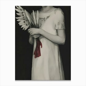 Girl With Feathers Canvas Print