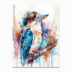 Kookaburra Colourful Watercolour 1 Canvas Print
