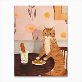 Cat And Churros 3 Canvas Print