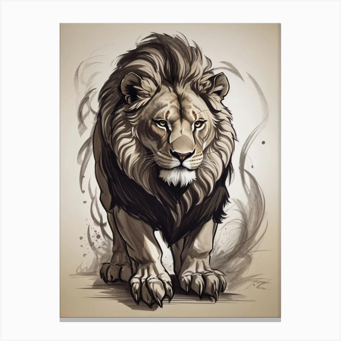 Lion Drawing by Anjana Jain | Saatchi Art