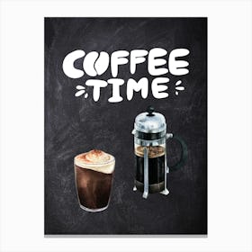 Coffee Time — Coffee poster, kitchen print, lettering Canvas Print