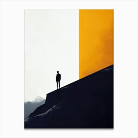 Man On A Mountain, Minimalism Canvas Print